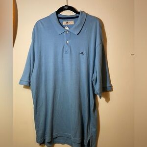 Joe Marlin Polo Mens XXL Blue Cotton Blend‎ Marlin Fish logo great condition.